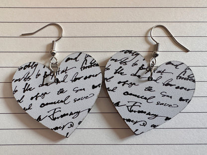 Notebook Earrings: Laser Cut Acrylic Writer Earrings, Handwriting, Stationery, Teacher, Back to School, Cursive, Best Gifts for Her/Him/Them