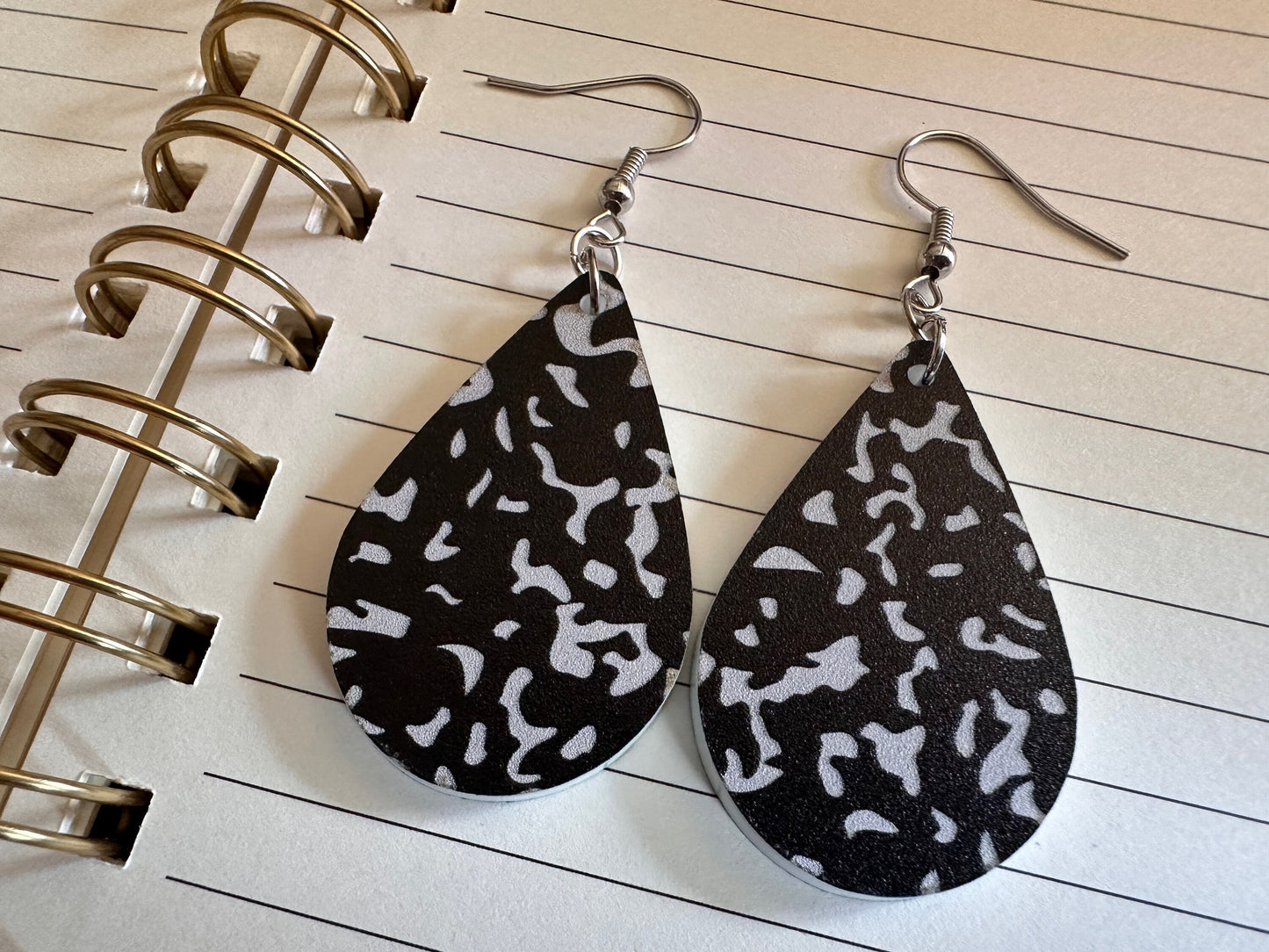 Notebook Earrings: Laser Cut Acrylic Writer Earrings, Handwriting, Stationery, Teacher, Back to School, Cursive, Best Gifts for Her/Him/Them