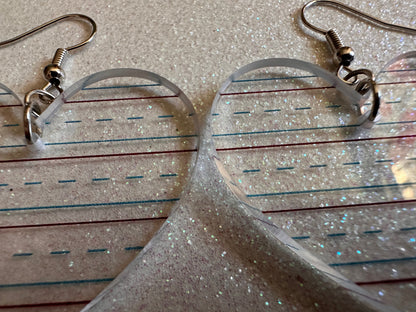 Notebook Earrings: Laser Cut Acrylic Writer Earrings, Handwriting, Stationery, Teacher, Back to School, Cursive, Best Gifts for Her/Him/Them