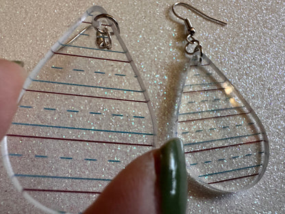 Notebook Earrings: Laser Cut Acrylic Writer Earrings, Handwriting, Stationery, Teacher, Back to School, Cursive, Best Gifts for Her/Him/Them
