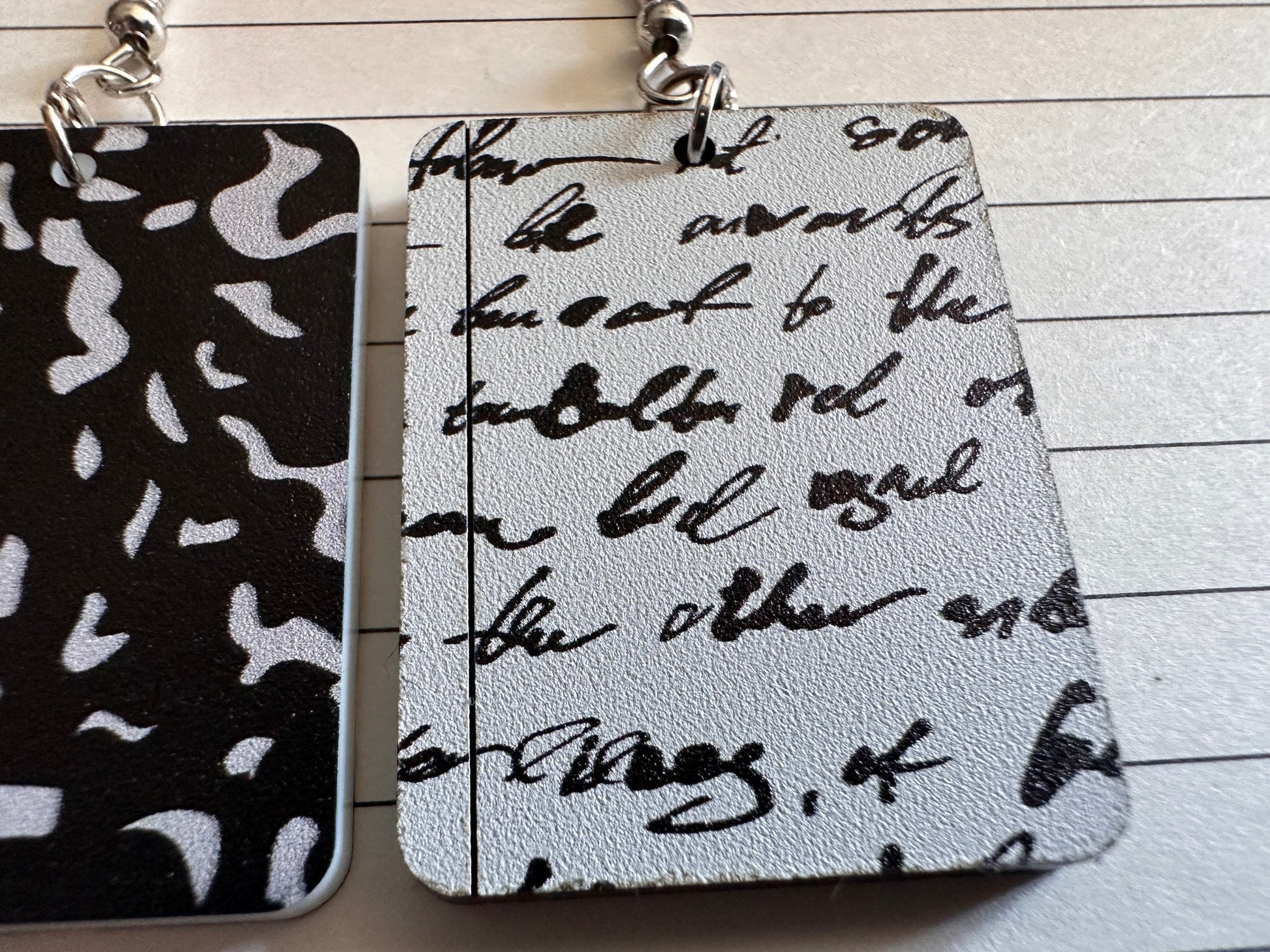 Notebook Earrings: Laser Cut Acrylic Writer Earrings, Handwriting, Stationery, Teacher, Back to School, Cursive, Best Gifts for Her/Him/Them