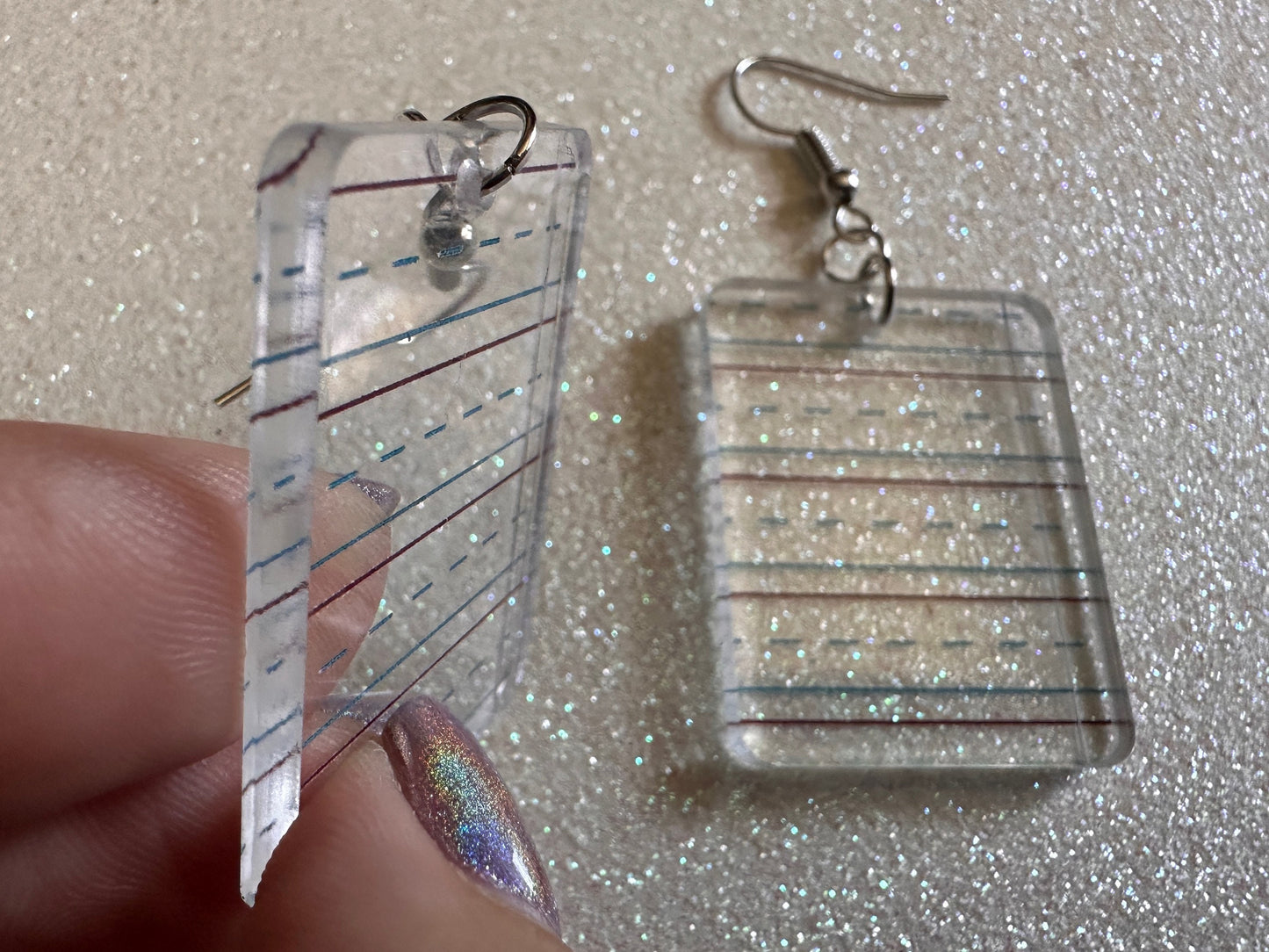 Notebook Earrings: Laser Cut Acrylic Writer Earrings, Handwriting, Stationery, Teacher, Back to School, Cursive, Best Gifts for Her/Him/Them