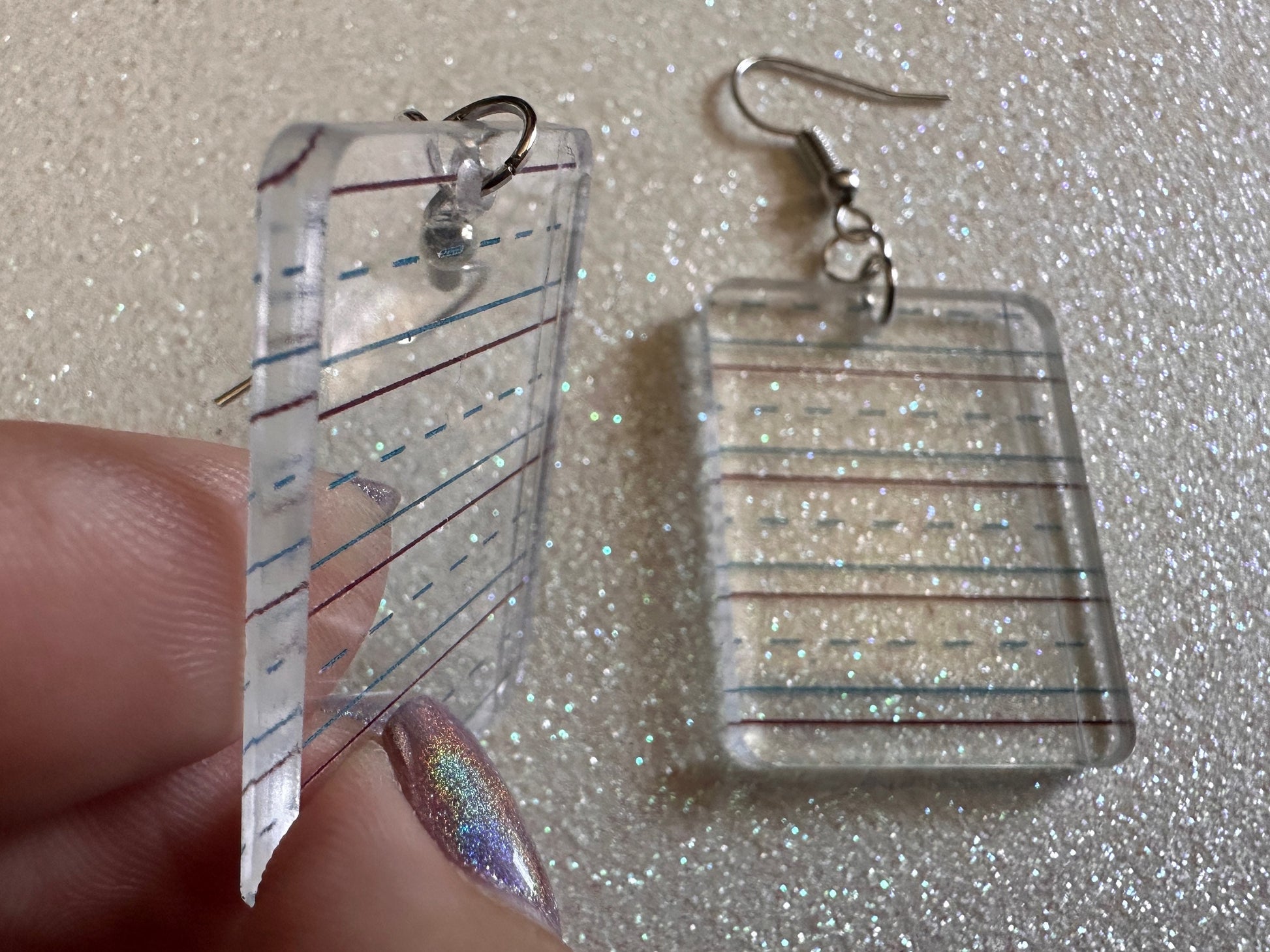 Notebook Earrings: Laser Cut Acrylic Writer Earrings, Handwriting, Stationery, Teacher, Back to School, Cursive, Best Gifts for Her/Him/Them