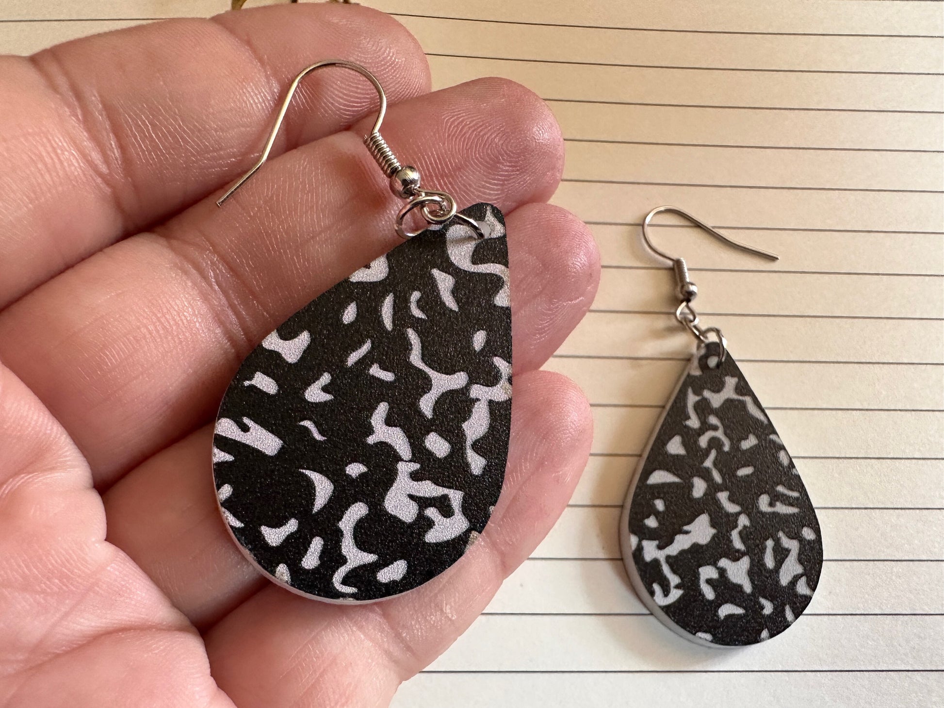 Notebook Earrings: Laser Cut Acrylic Writer Earrings, Handwriting, Stationery, Teacher, Back to School, Cursive, Best Gifts for Her/Him/Them