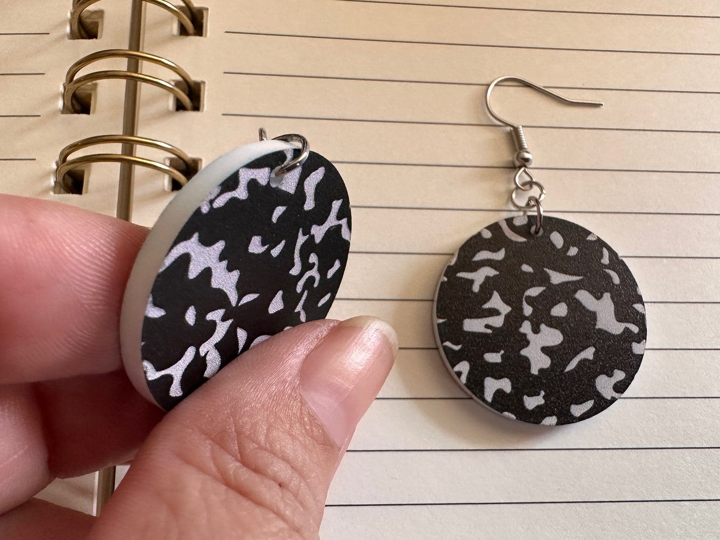 Notebook Earrings: Laser Cut Acrylic Writer Earrings, Handwriting, Stationery, Teacher, Back to School, Cursive, Best Gifts for Her/Him/Them