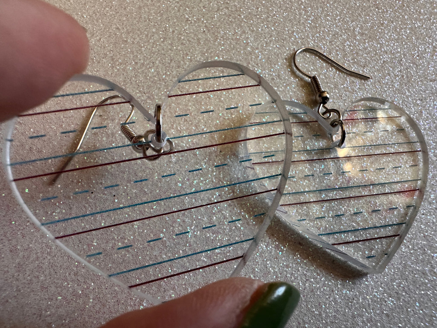 Notebook Earrings: Laser Cut Acrylic Writer Earrings, Handwriting, Stationery, Teacher, Back to School, Cursive, Best Gifts for Her/Him/Them