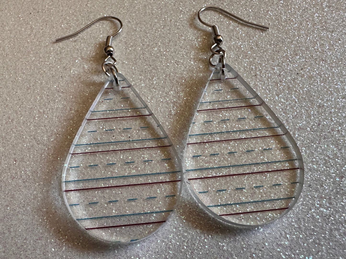 Notebook Earrings: Laser Cut Acrylic Writer Earrings, Handwriting, Stationery, Teacher, Back to School, Cursive, Best Gifts for Her/Him/Them