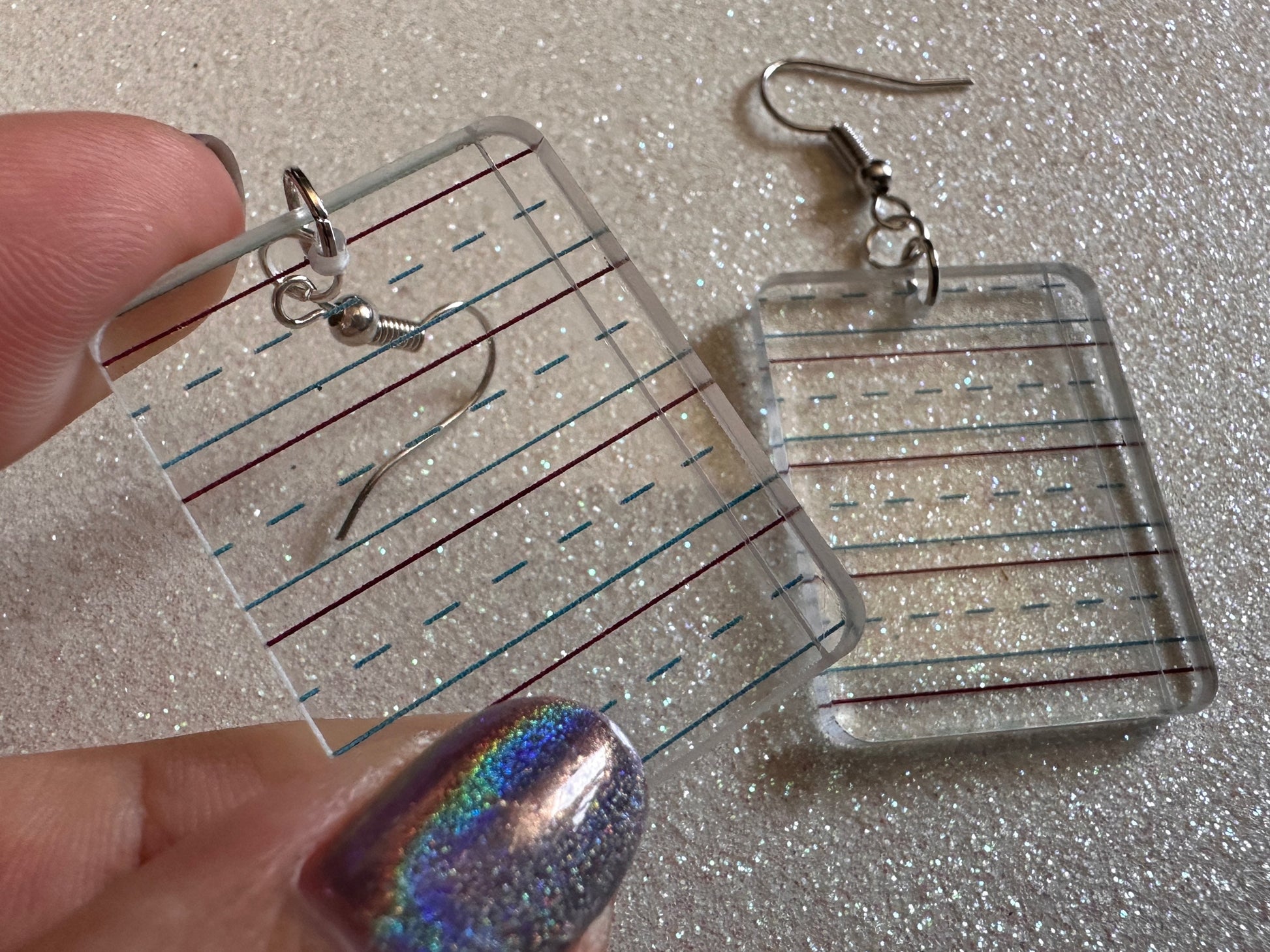 Notebook Earrings: Laser Cut Acrylic Writer Earrings, Handwriting, Stationery, Teacher, Back to School, Cursive, Best Gifts for Her/Him/Them