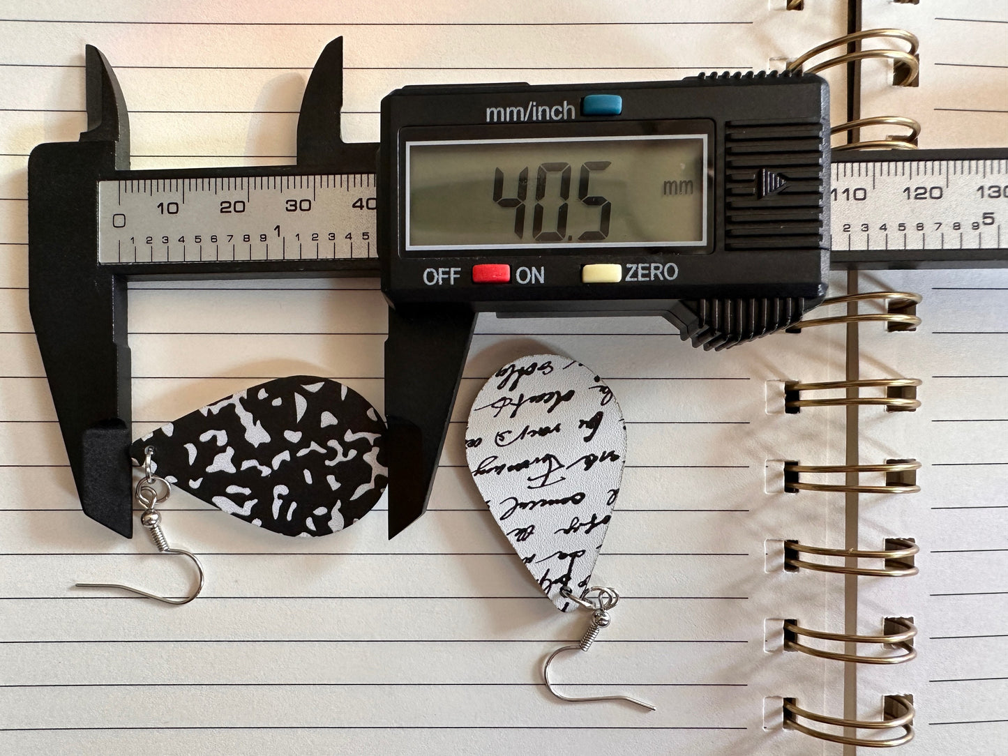 Notebook Earrings: Laser Cut Acrylic Writer Earrings, Handwriting, Stationery, Teacher, Back to School, Cursive, Best Gifts for Her/Him/Them
