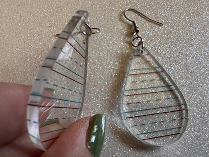 Notebook Earrings: Laser Cut Acrylic Writer Earrings, Handwriting, Stationery, Teacher, Back to School, Cursive, Best Gifts for Her/Him/Them