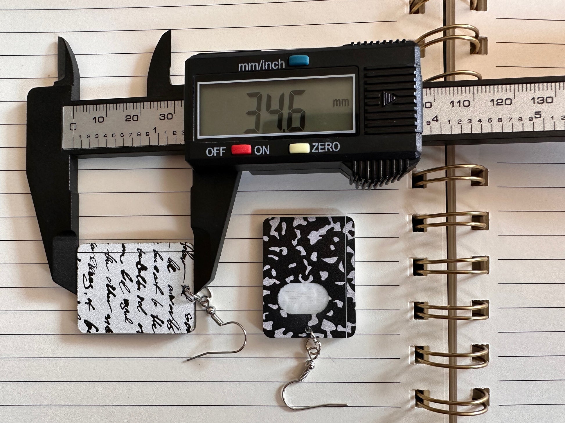 Notebook Earrings: Laser Cut Acrylic Writer Earrings, Handwriting, Stationery, Teacher, Back to School, Cursive, Best Gifts for Her/Him/Them