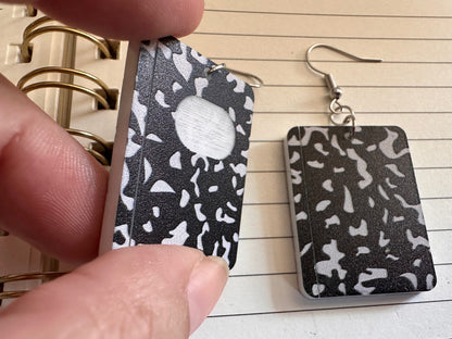 Notebook Earrings: Laser Cut Acrylic Writer Earrings, Handwriting, Stationery, Teacher, Back to School, Cursive, Best Gifts for Her/Him/Them