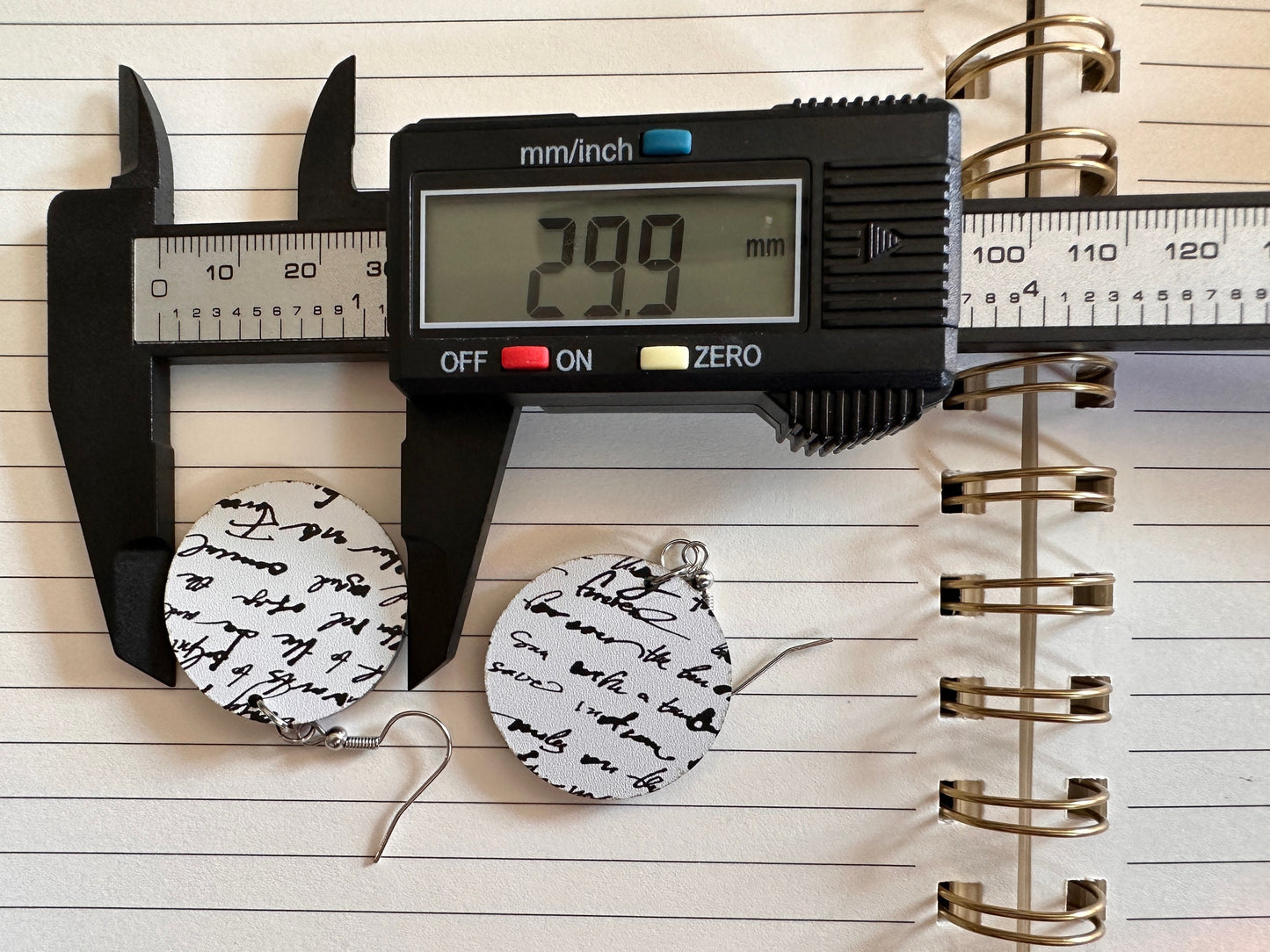 Notebook Earrings: Laser Cut Acrylic Writer Earrings, Handwriting, Stationery, Teacher, Back to School, Cursive, Best Gifts for Her/Him/Them