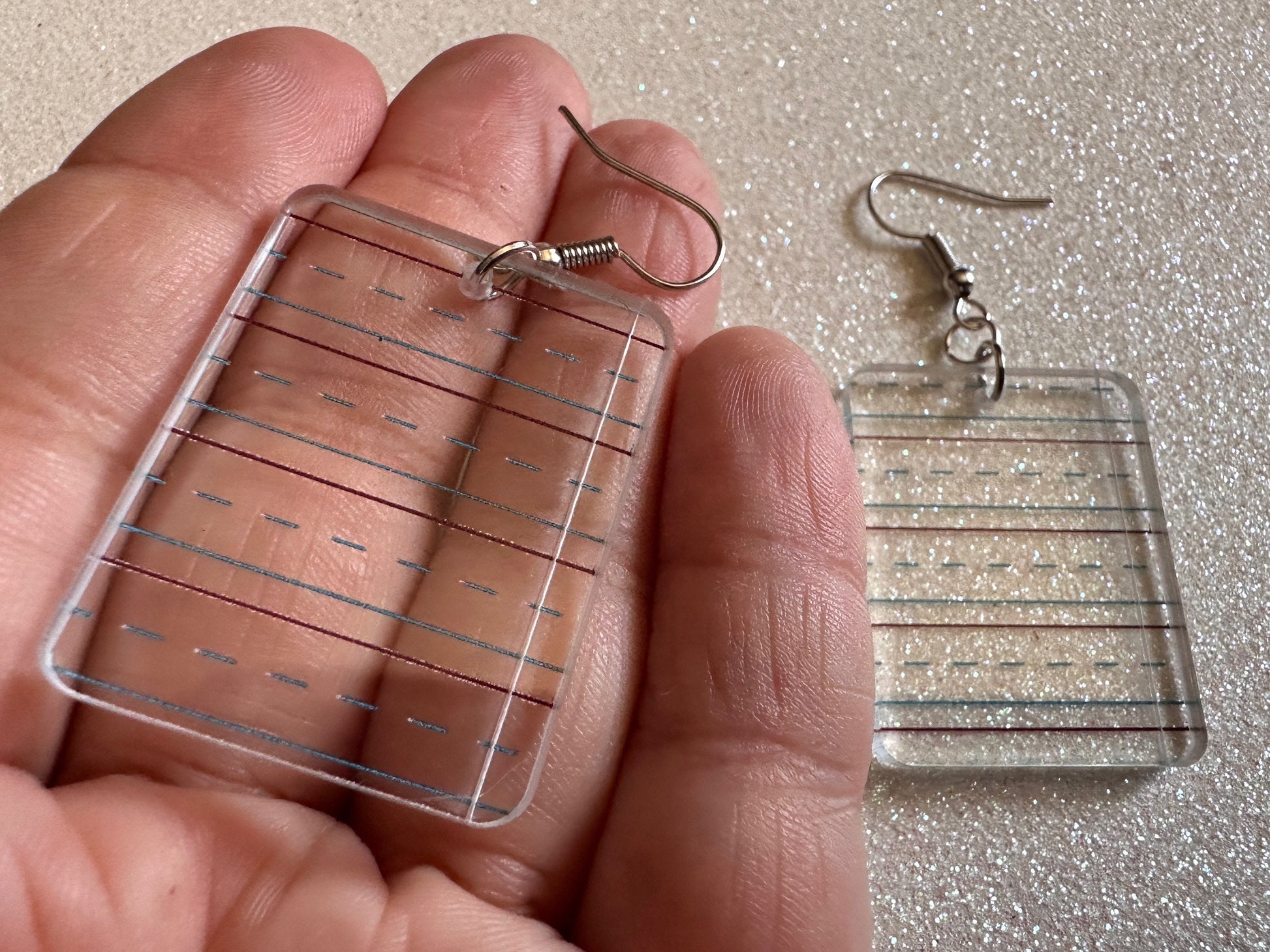 Notebook Earrings: Laser Cut Acrylic Writer Earrings, Handwriting, Stationery, Teacher, Back to School, Cursive, Best Gifts for Her/Him/Them