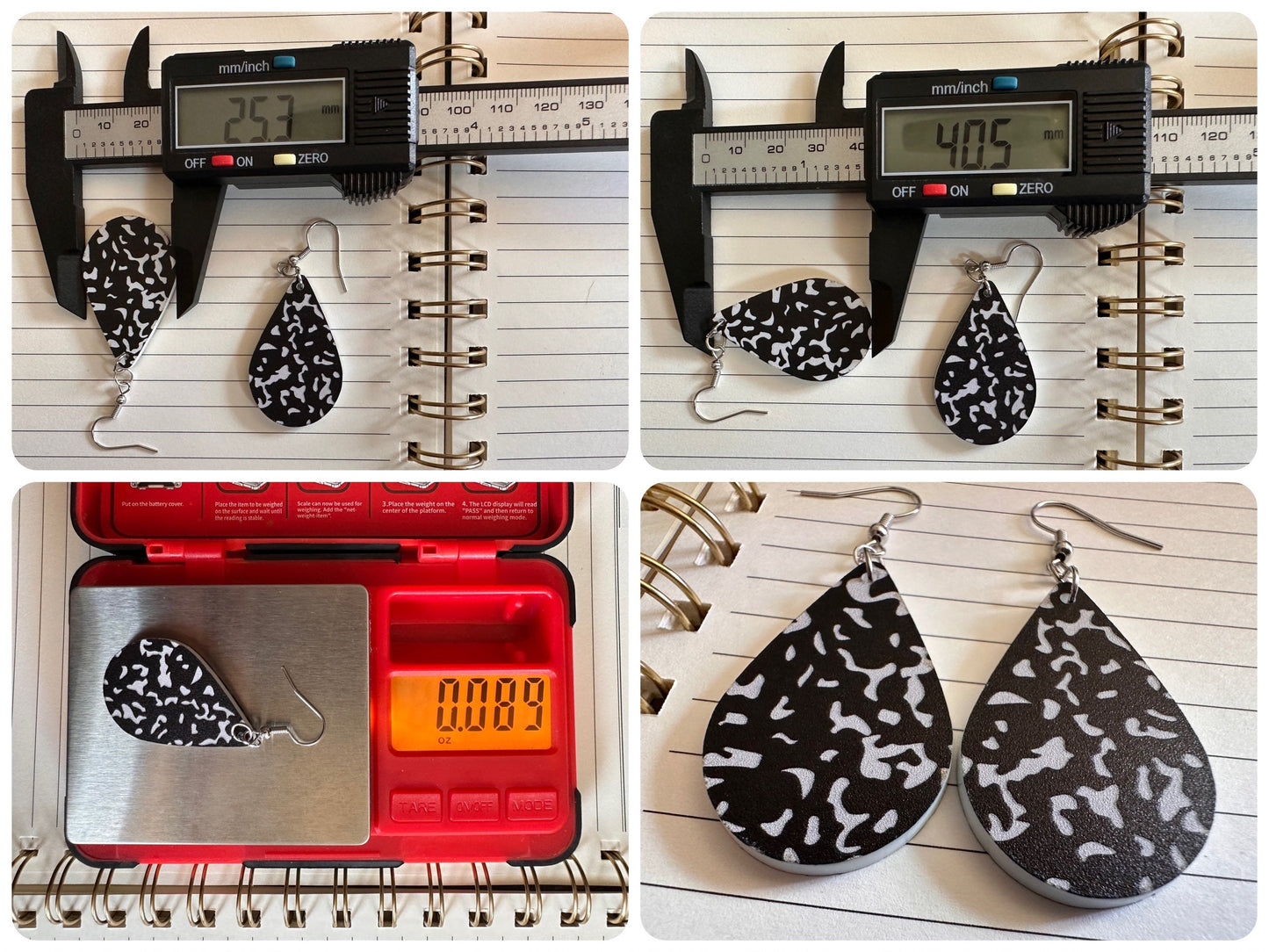 Notebook Earrings: Laser Cut Acrylic Writer Earrings, Handwriting, Stationery, Teacher, Back to School, Cursive, Best Gifts for Her/Him/Them