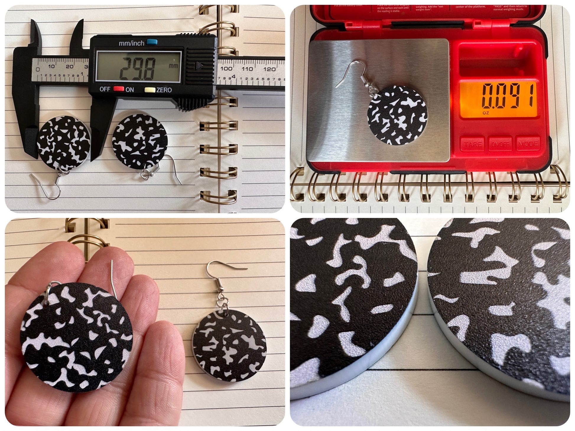 Notebook Earrings: Laser Cut Acrylic Writer Earrings, Handwriting, Stationery, Teacher, Back to School, Cursive, Best Gifts for Her/Him/Them