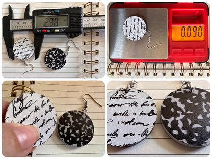 Notebook Earrings: Laser Cut Acrylic Writer Earrings, Handwriting, Stationery, Teacher, Back to School, Cursive, Best Gifts for Her/Him/Them