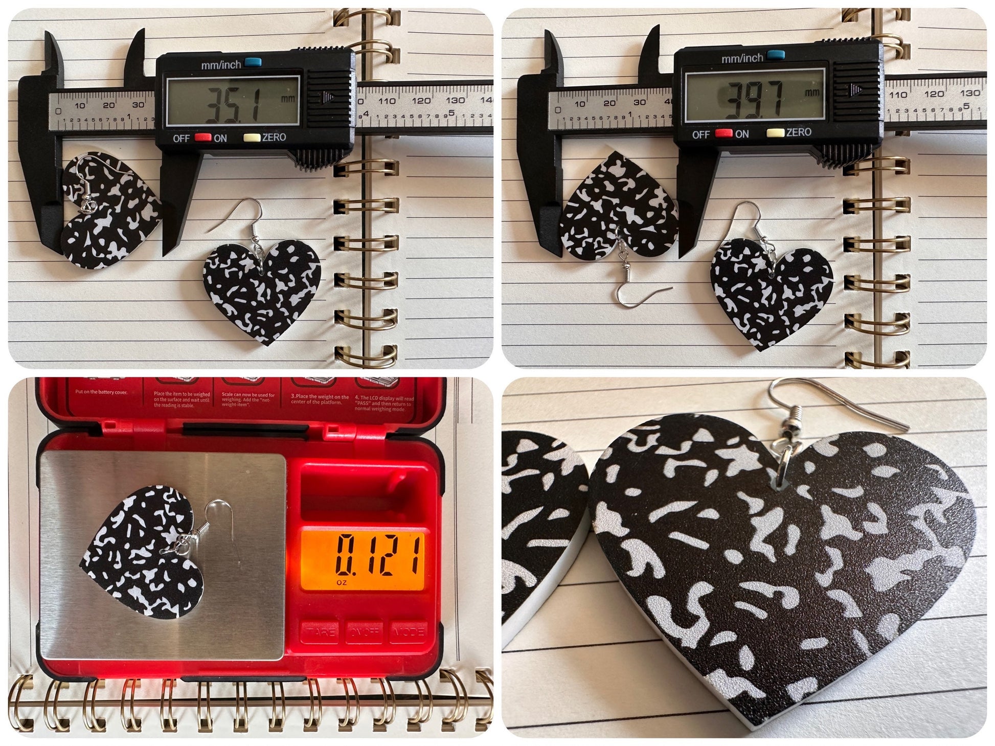 Notebook Earrings: Laser Cut Acrylic Writer Earrings, Handwriting, Stationery, Teacher, Back to School, Cursive, Best Gifts for Her/Him/Them