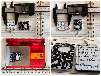 Notebook Earrings: Laser Cut Acrylic Writer Earrings, Handwriting, Stationery, Teacher, Back to School, Cursive, Best Gifts for Her/Him/Them