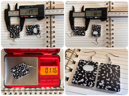 Notebook Earrings: Laser Cut Acrylic Writer Earrings, Handwriting, Stationery, Teacher, Back to School, Cursive, Best Gifts for Her/Him/Them