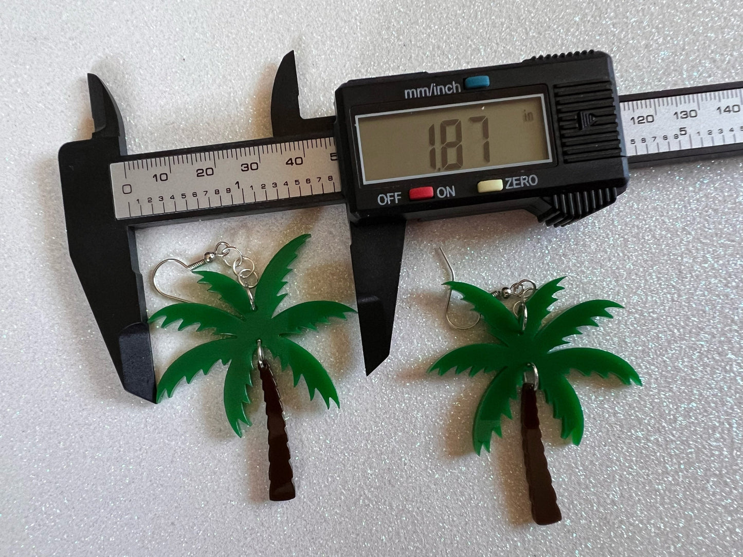 Novelty Palm Tree Earrings: Laser Cut Acrylic Palm Trees, Summer Vibes, Coconuts, Hawaii Beach, Costume Jewelry, Best Gifts for Her/Him/Them