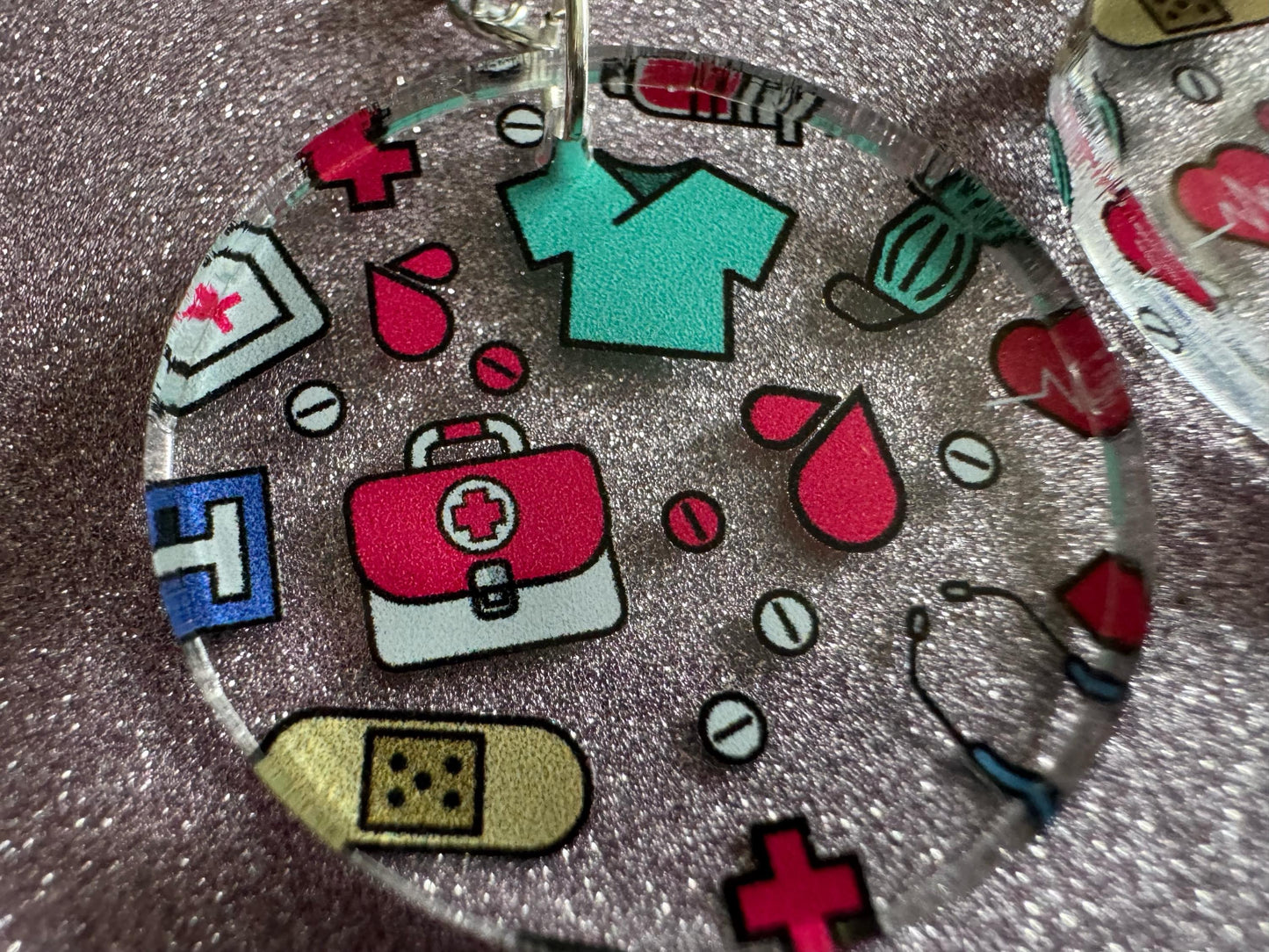Nurse Earrings: Laser Cut Acrylic Hospital Theme Earrings, Medical, Heart Zone, Nurse, Doctor, Syringe, Bandaid, Best Gifts for Her/Him/Them