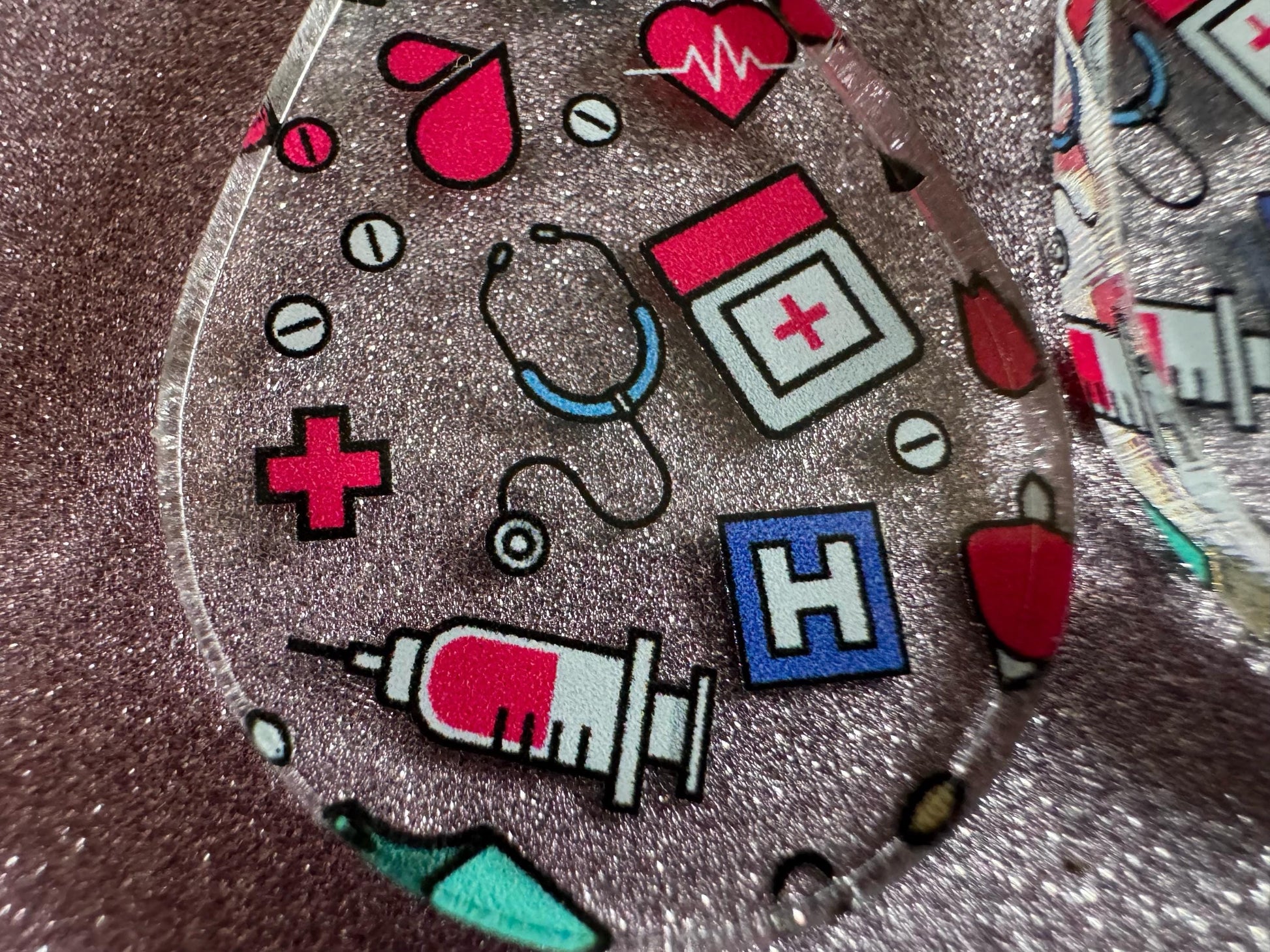 Nurse Earrings: Laser Cut Acrylic Hospital Theme Earrings, Medical, Heart Zone, Nurse, Doctor, Syringe, Bandaid, Best Gifts for Her/Him/Them