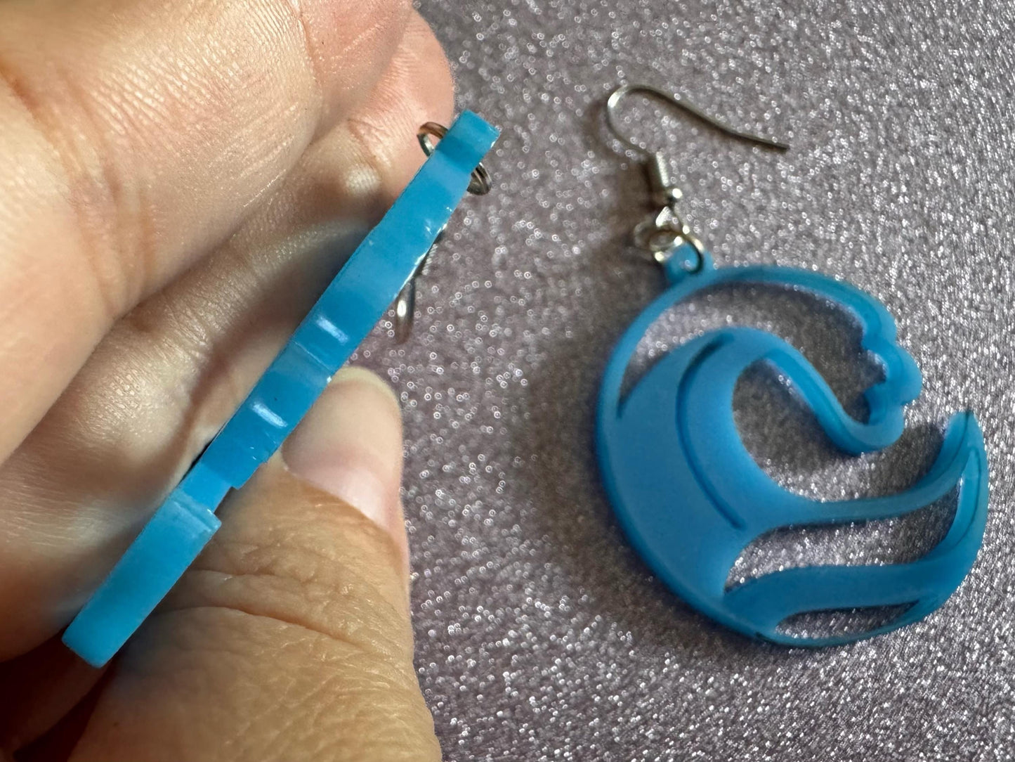 Ocean Wave Earrings: Laser Cut Acrylic Waves, Surfing, Waves, Vacation, Sea, Gifts for Her/Him/Them