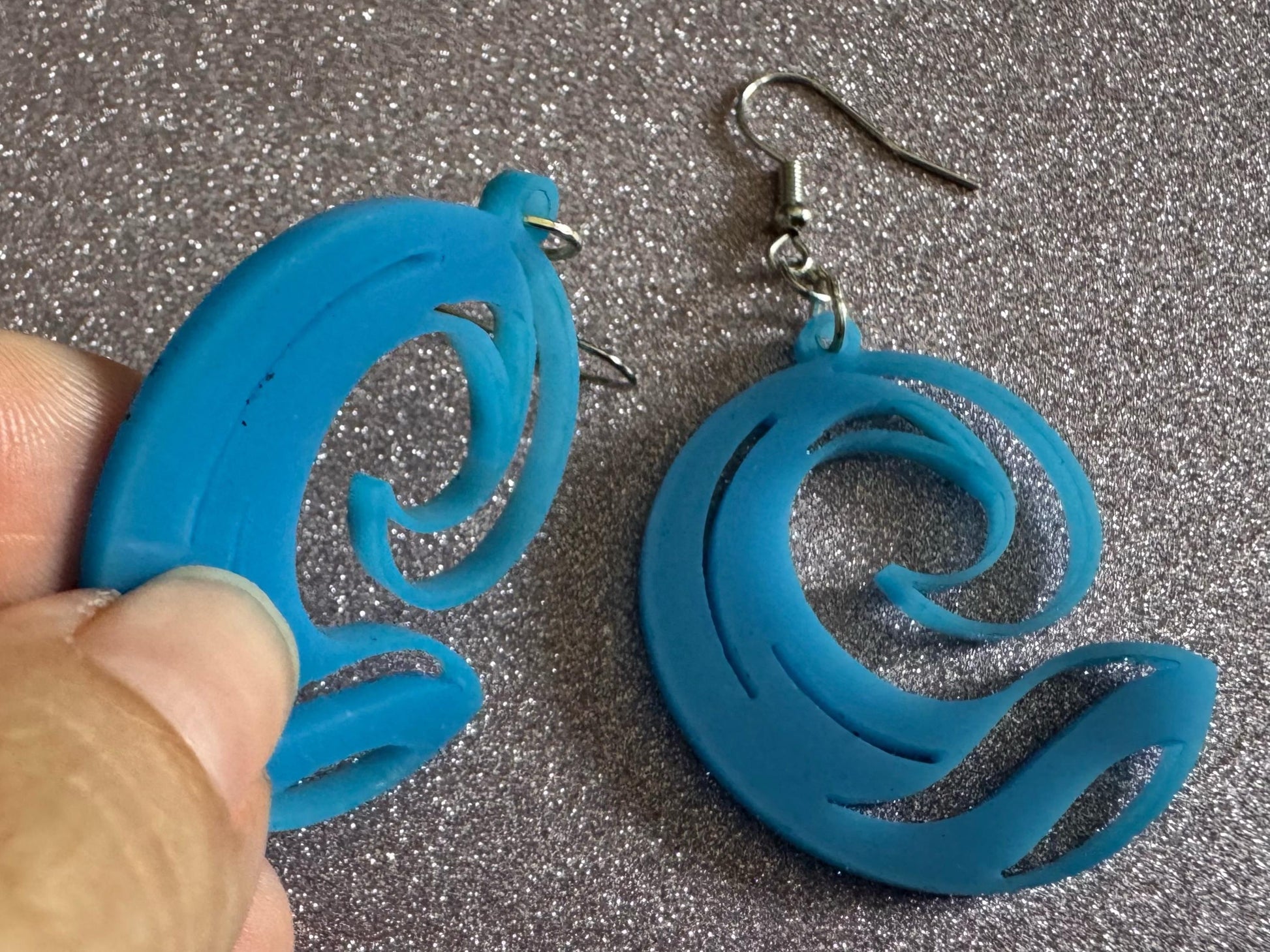 Ocean Wave Earrings: Laser Cut Acrylic Waves, Surfing, Waves, Vacation, Sea, Gifts for Her/Him/Them