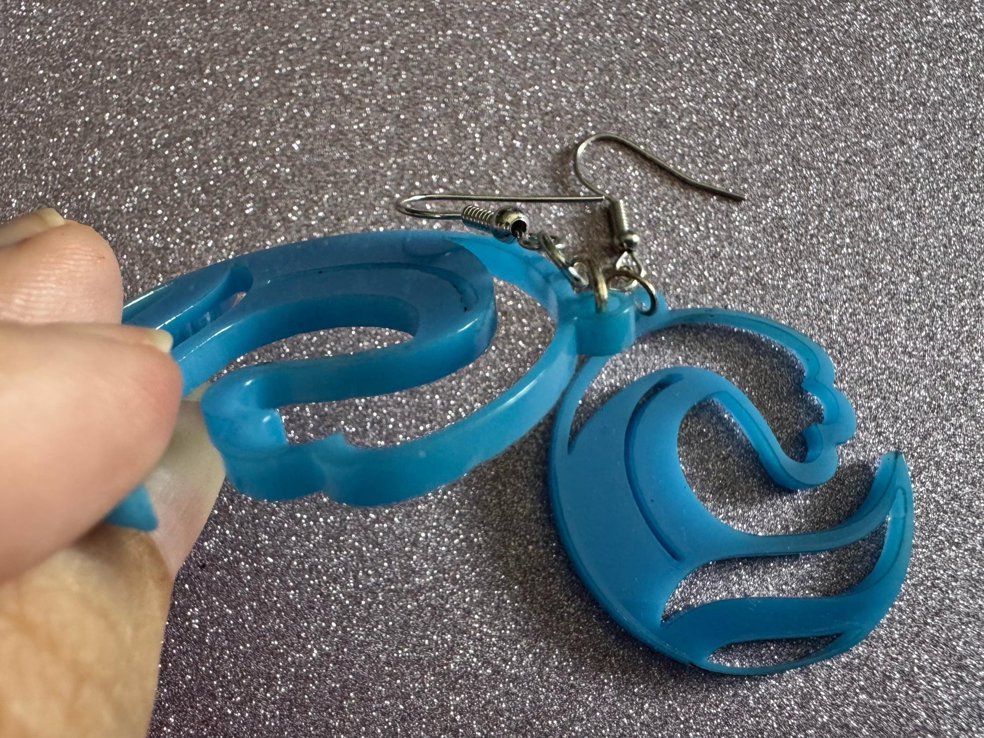 Ocean Wave Earrings: Laser Cut Acrylic Waves, Surfing, Waves, Vacation, Sea, Gifts for Her/Him/Them