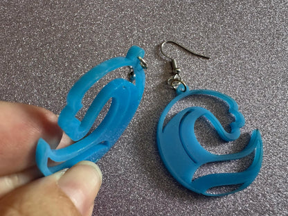 Ocean Wave Earrings: Laser Cut Acrylic Waves, Surfing, Waves, Vacation, Sea, Gifts for Her/Him/Them