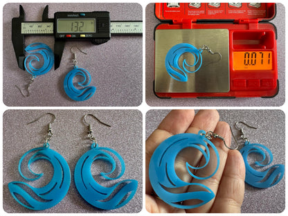 Ocean Wave Earrings: Laser Cut Acrylic Waves, Surfing, Waves, Vacation, Sea, Gifts for Her/Him/Them