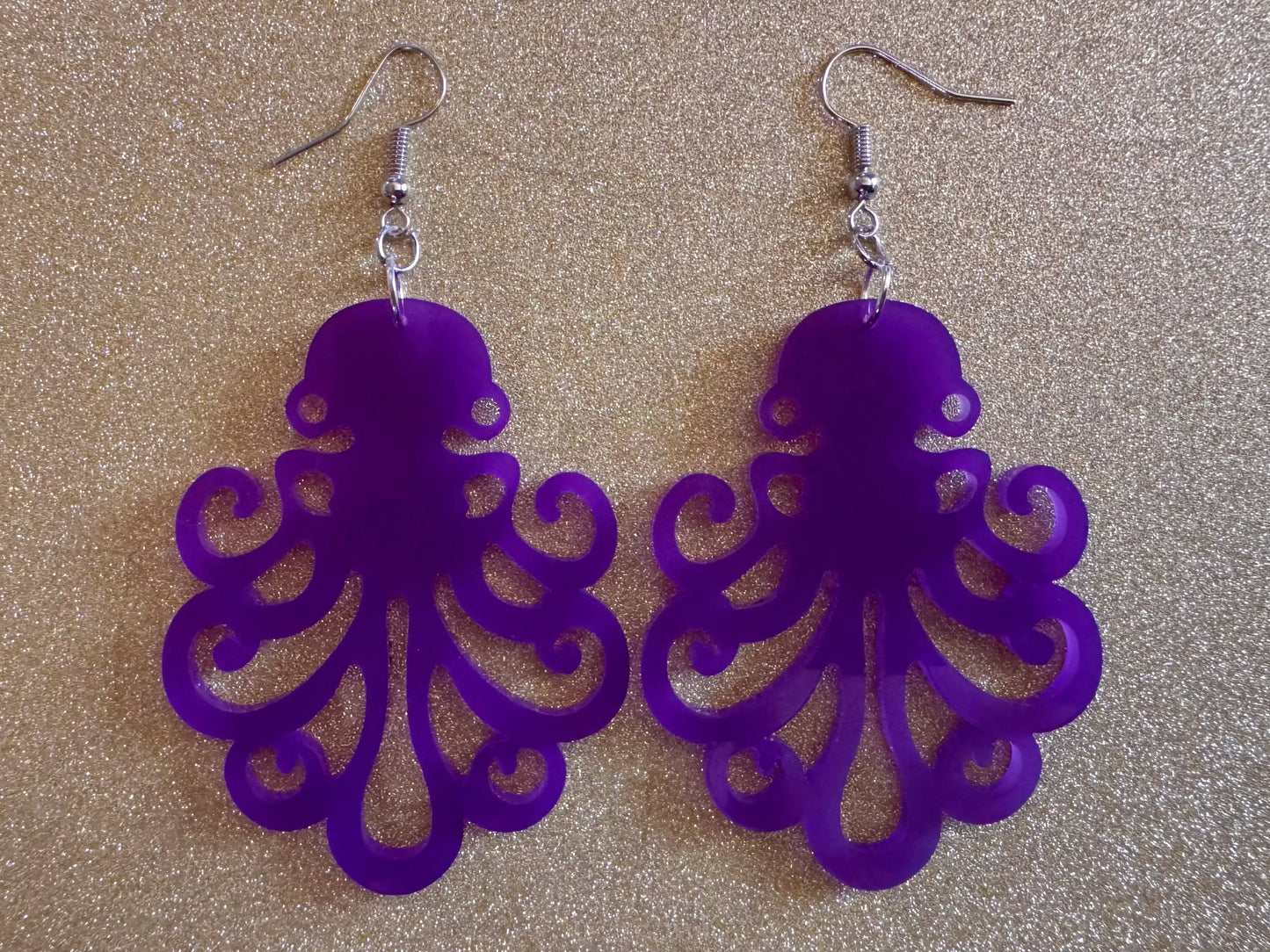 Octopus Earrings: Laser Cut Acrylic Octopuses, Cephalopods, Octo, Ocean Animals, Fish, Sea Creatures, Aquatic, Best Gifts for Her/Him/Them