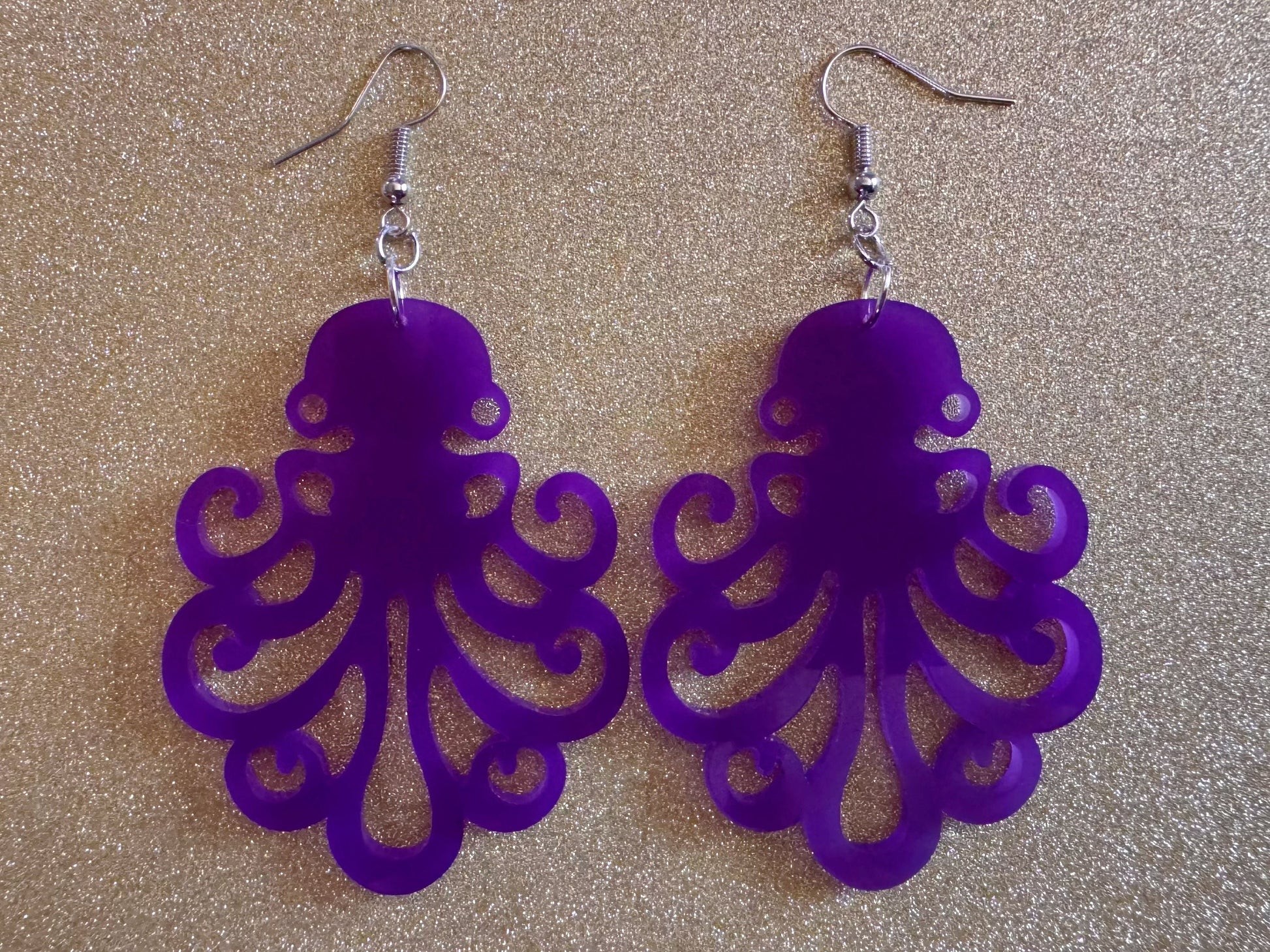 Octopus Earrings: Laser Cut Acrylic Octopuses, Cephalopods, Octo, Ocean Animals, Fish, Sea Creatures, Aquatic, Best Gifts for Her/Him/Them