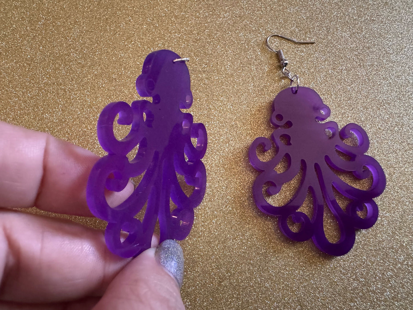 Octopus Earrings: Laser Cut Acrylic Octopuses, Cephalopods, Octo, Ocean Animals, Fish, Sea Creatures, Aquatic, Best Gifts for Her/Him/Them