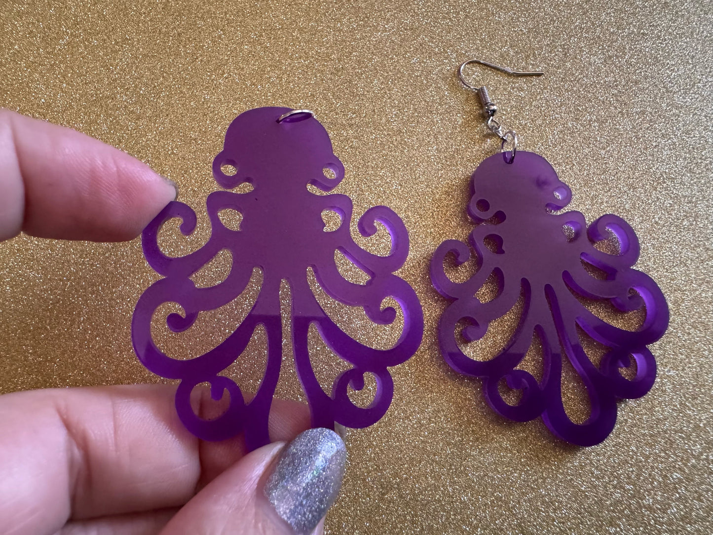 Octopus Earrings: Laser Cut Acrylic Octopuses, Cephalopods, Octo, Ocean Animals, Fish, Sea Creatures, Aquatic, Best Gifts for Her/Him/Them