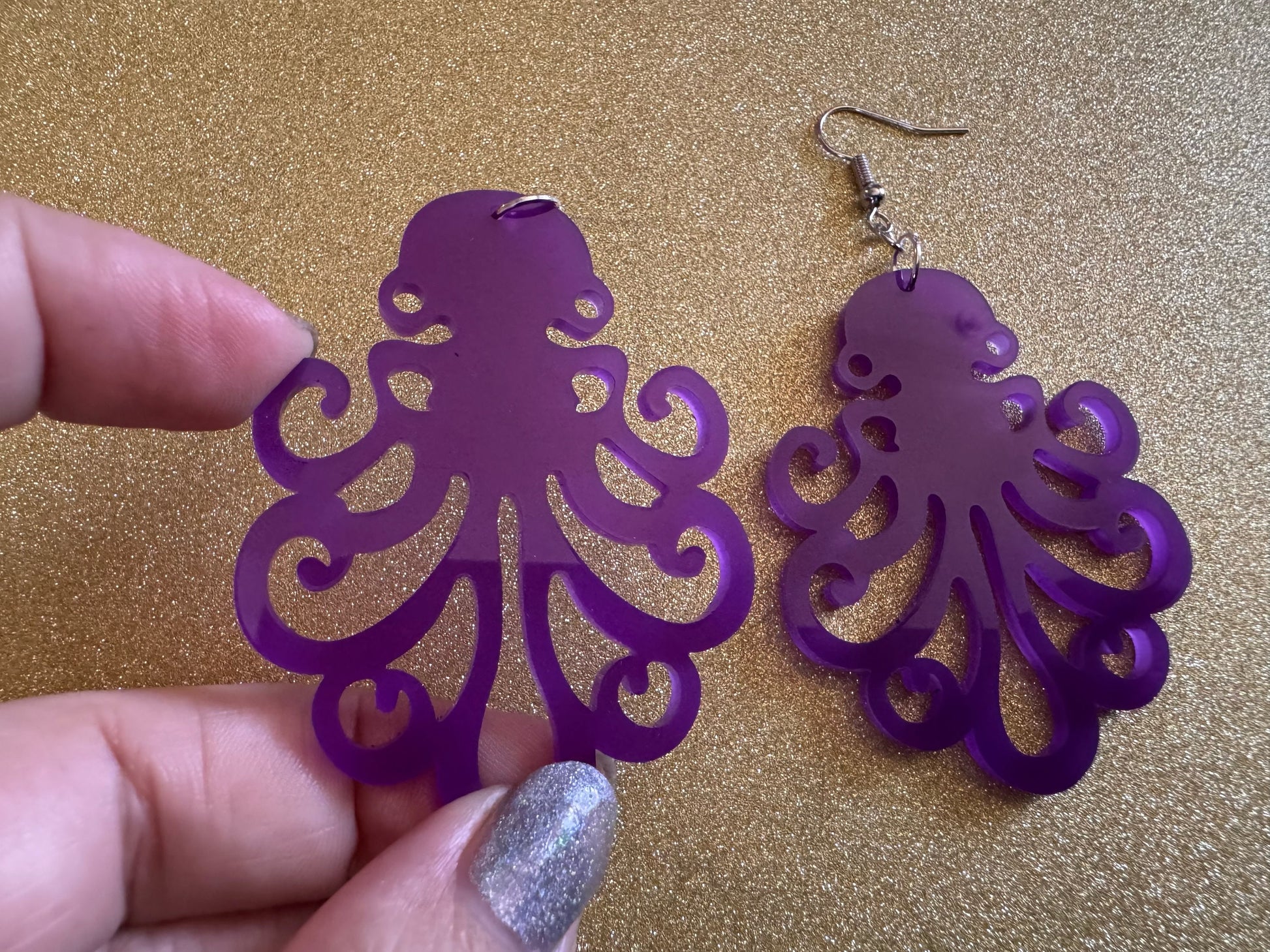 Octopus Earrings: Laser Cut Acrylic Octopuses, Cephalopods, Octo, Ocean Animals, Fish, Sea Creatures, Aquatic, Best Gifts for Her/Him/Them