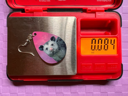 Opossum Earrings: Sublimated Opossums, Cute Animal, Animals, Possum, Zoo, Novelty Earrings Costume Jewelry, Pets Best Gifts for Her/Him/Them