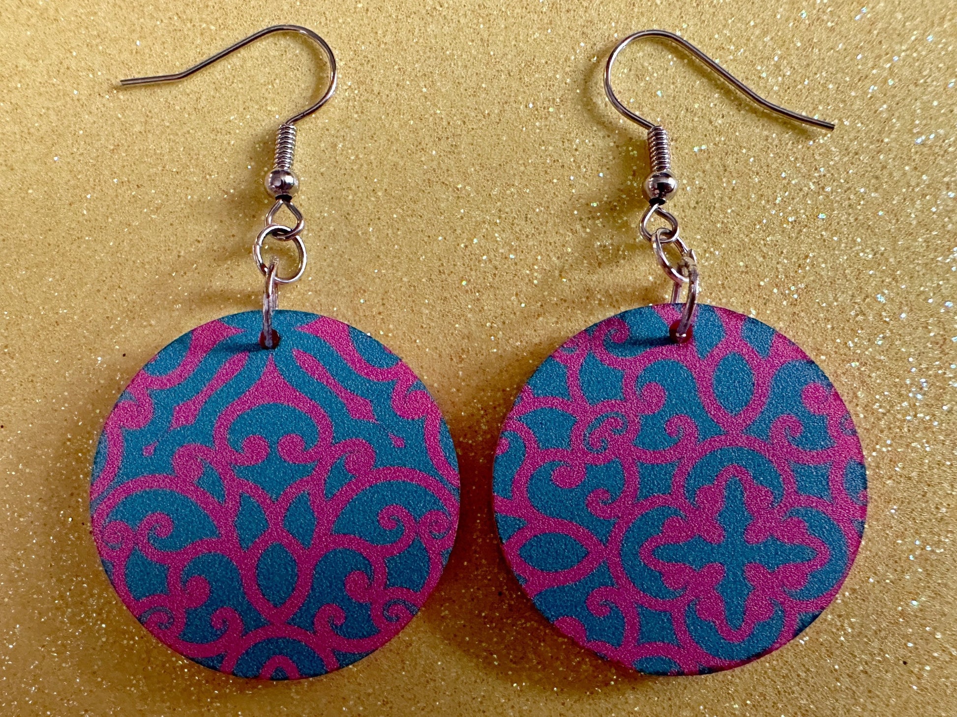 Optical Illusion Earrings: Laser Cut Acrylic Earrings, Art, Pink & Blue Earrings, Symmetrical Pattern, Unique,  Best Gifts for Her/Him/Them