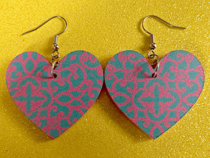 Optical Illusion Earrings: Laser Cut Acrylic Earrings, Art, Pink & Blue Earrings, Symmetrical Pattern, Unique,  Best Gifts for Her/Him/Them