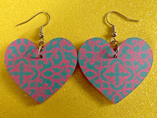 Optical Illusion Earrings: Laser Cut Acrylic Earrings, Art, Pink & Blue Earrings, Symmetrical Pattern, Unique,  Best Gifts for Her/Him/Them