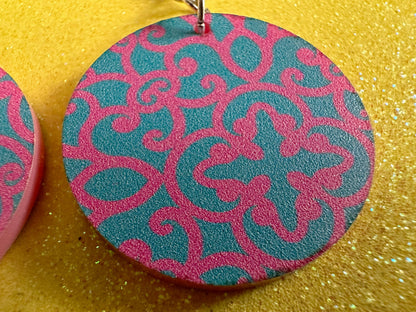 Optical Illusion Earrings: Laser Cut Acrylic Earrings, Art, Pink & Blue Earrings, Symmetrical Pattern, Unique,  Best Gifts for Her/Him/Them