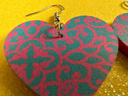 Optical Illusion Earrings: Laser Cut Acrylic Earrings, Art, Pink & Blue Earrings, Symmetrical Pattern, Unique,  Best Gifts for Her/Him/Them