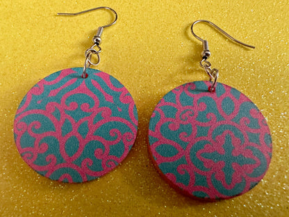 Optical Illusion Earrings: Laser Cut Acrylic Earrings, Art, Pink & Blue Earrings, Symmetrical Pattern, Unique,  Best Gifts for Her/Him/Them
