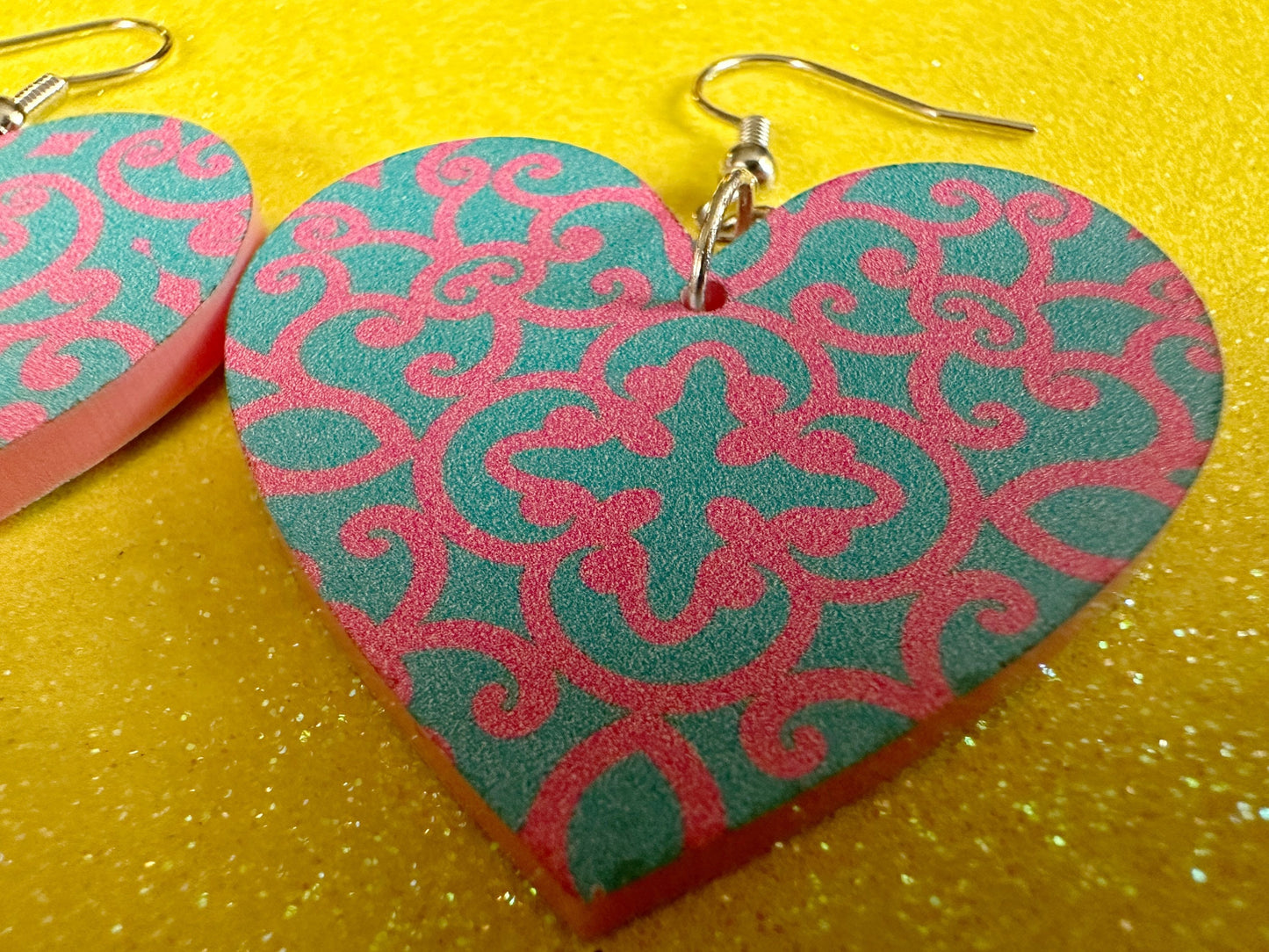 Optical Illusion Earrings: Laser Cut Acrylic Earrings, Art, Pink & Blue Earrings, Symmetrical Pattern, Unique,  Best Gifts for Her/Him/Them