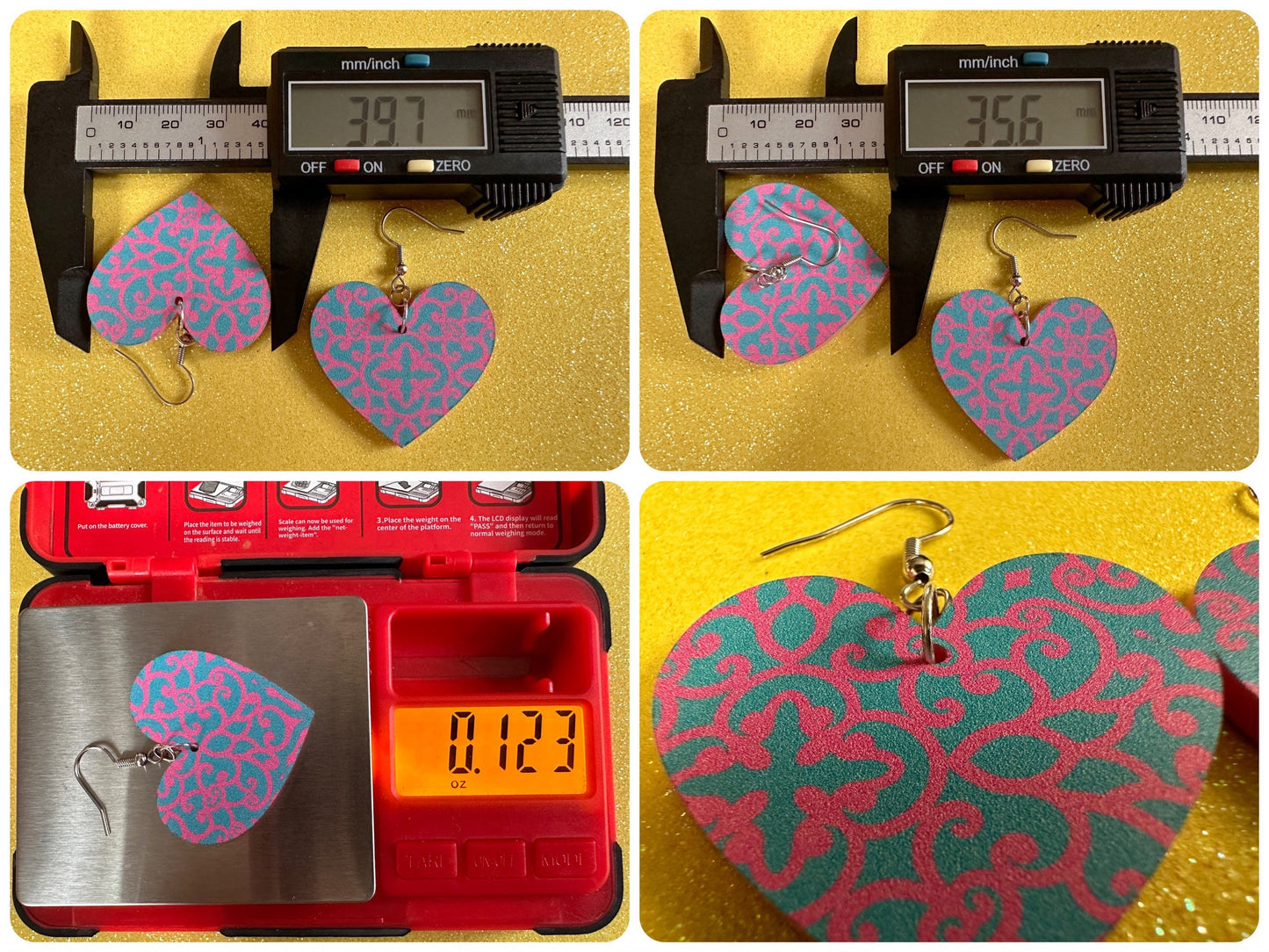 Optical Illusion Earrings: Laser Cut Acrylic Earrings, Art, Pink & Blue Earrings, Symmetrical Pattern, Unique,  Best Gifts for Her/Him/Them