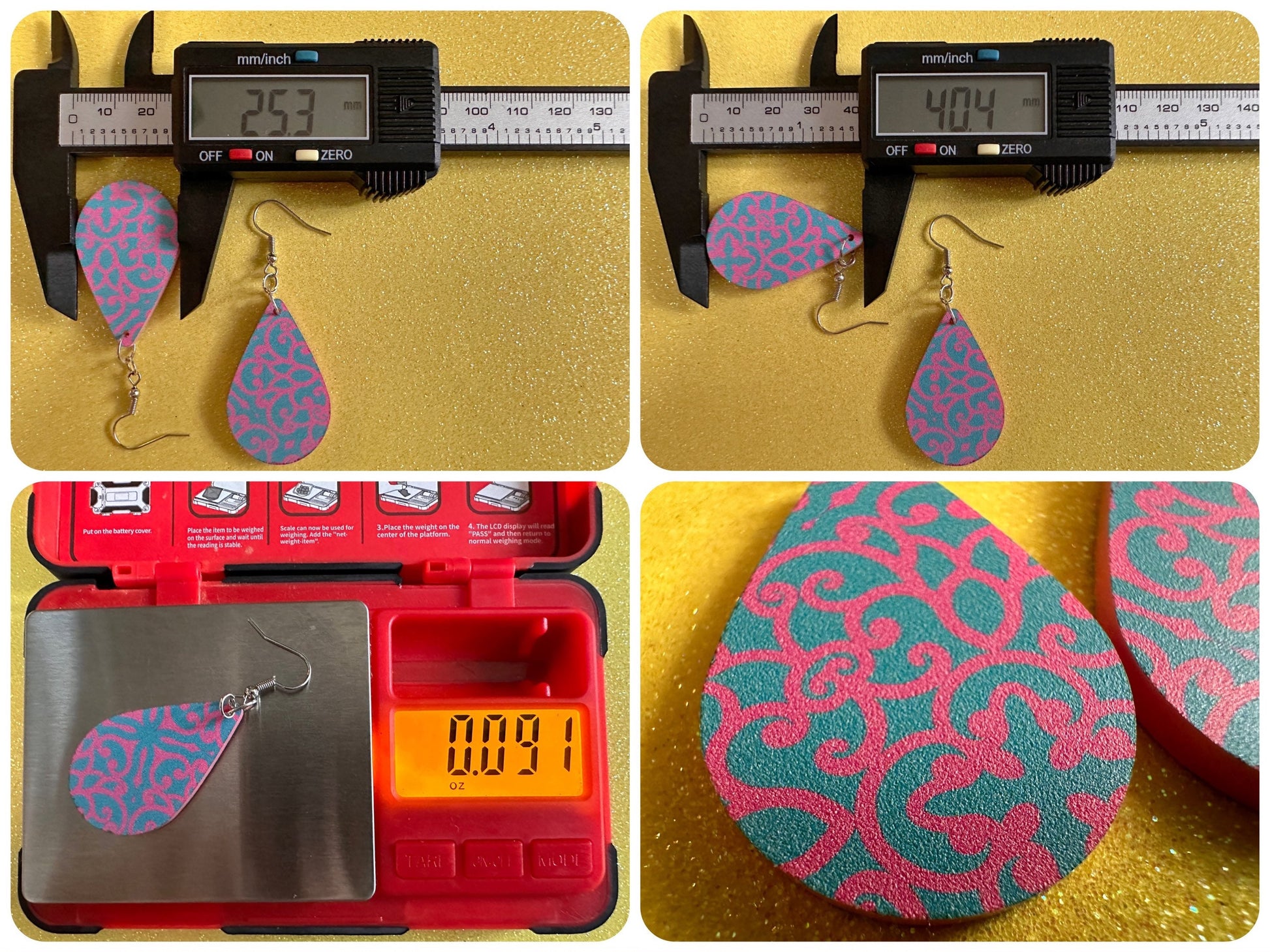 Optical Illusion Earrings: Laser Cut Acrylic Earrings, Art, Pink & Blue Earrings, Symmetrical Pattern, Unique,  Best Gifts for Her/Him/Them