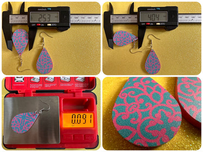 Optical Illusion Earrings: Laser Cut Acrylic Earrings, Art, Pink & Blue Earrings, Symmetrical Pattern, Unique,  Best Gifts for Her/Him/Them