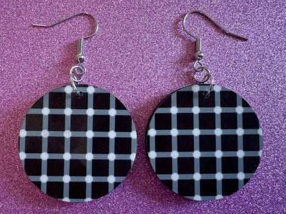 Optical Illusion Earrings: Sublimated Optical Illusions, Unique Earrings, Quirky Jewelry, Hypnotic, Hypnotize, Best Gifts for Her/Him/Them