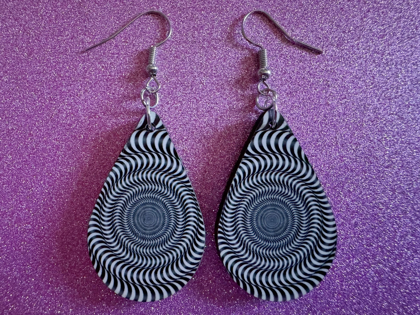 Optical Illusion Earrings: Sublimated Optical Illusions, Unique Earrings, Quirky Jewelry, Hypnotic, Hypnotize, Best Gifts for Her/Him/Them